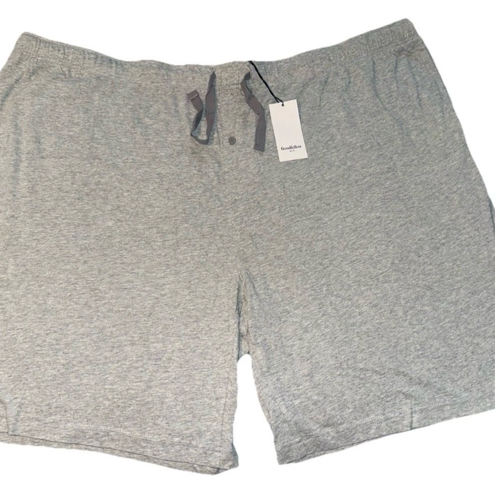Goodfellow & Co. Pajama Sleep Big & Tall Shorts Heather Grey Drawstring 5XL New